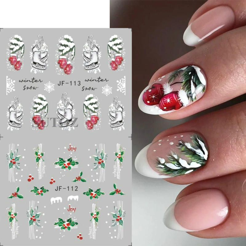 Description Picture 6 of itemChristmas Water Nail Decals Winter Forest Nail Stickers Snowy Tree New Year Decoration Transfer Sliders for Manicure NTJF109-120