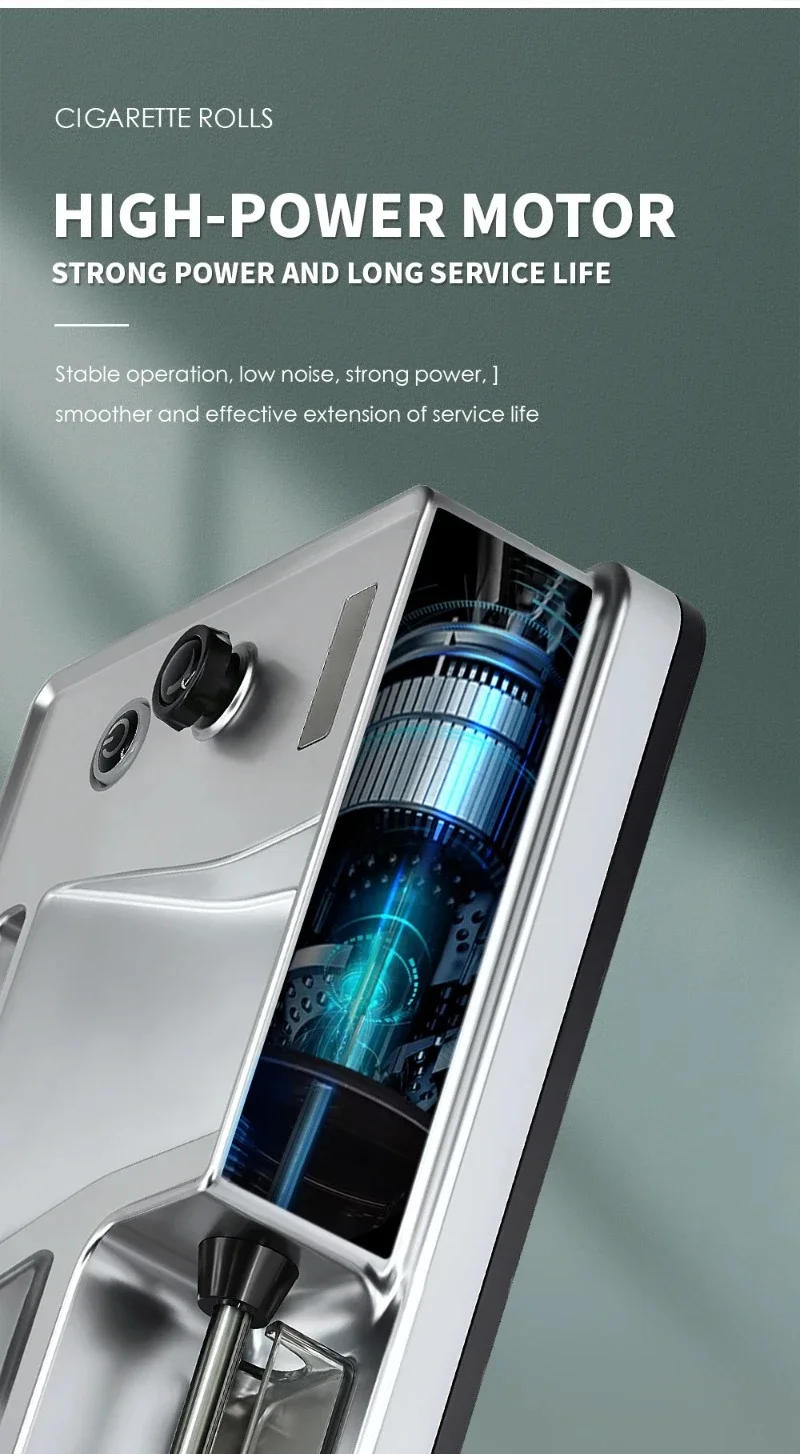 Description Picture 4 of item6.5/8mm Tube Electric Cigarette Rolling Machine Infrared Sensing Injector Tobacco Filling Auto Cigarette Maker Smoking Accessory