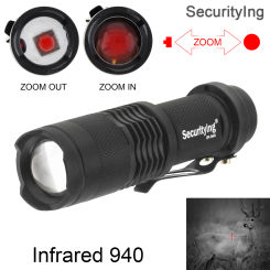 SK68 Zoom LED Flashlight IR Night Vision Hunting Infrared Radiation Torch Waterproof Flashlight Mini Pocket LED Flash light