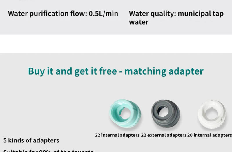 Description Picture 6 of itemTap Water Purifier Faucet Water Filter for Sink Kitchen Faucet Washable Ceramic Percolator Bathroom Filtration Purifie Sprayer