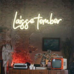 Laisse Tomber Neon Light Sign French Decor LED Neon for Office Room Wall Aesthetic Party Let It Go Letter LED Bedroom Neon Sign