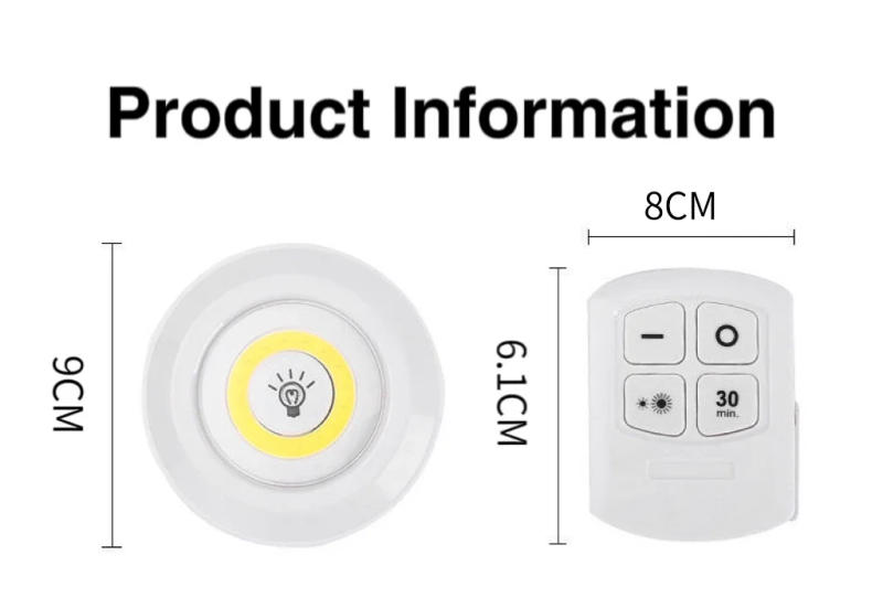 Description Picture 5 of itemPortable LED Under Cabinet Light Wireless Remote Control Night Light Dimmable Reading Lamp for Wardrobe Hallway Bedroom Kitchen