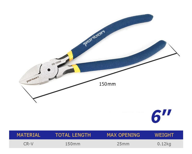 Description Picture 6 of itemDiagonal Cutting Pliers 5/6 Inch Wire Stripping Tool Side Cutter Cable Burrs Nipper Electricians DIY Repair Hand Tools
