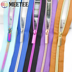 1/2/3/4/5Meters 5# Nylon Zipper Tapes +Zips Slider Coil Zippers Bag Purse Pocket Zip Pull Head Repair Kit DIY Sewing Accessories