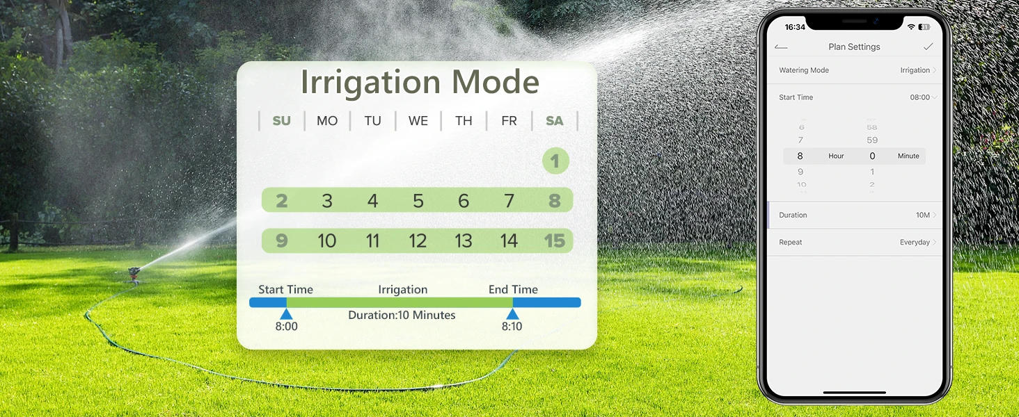 Description Picture 5 of itemDiivoo WiFi Sprinkler Timer 3 Zone, Remote Control Irrigation Timer with Wi-Fi Hub, Automatic Manual Watering for Garden