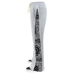 Cross-border spring and summer high street double line hip hop breasted sports casual pants men's loose West Coast cashew flower