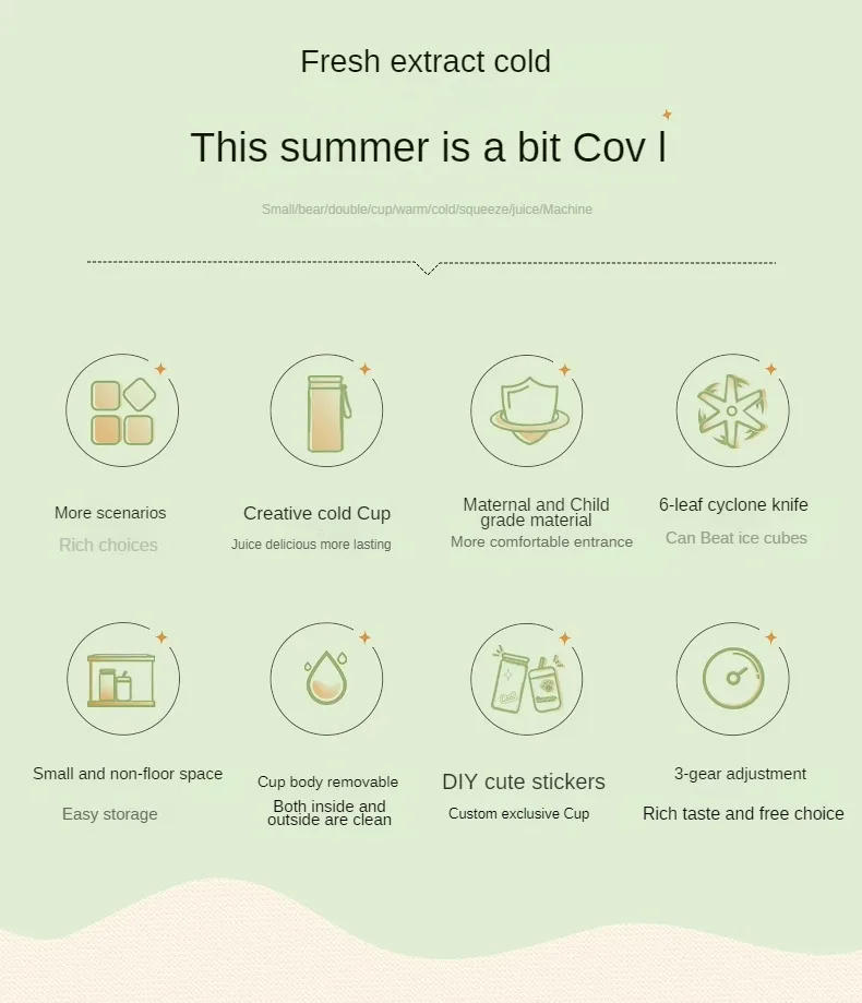 Description Picture 3 of itemVacuum Cup Juicer Cup Multi-Function Slush Machine Juicer Electric Cooking Machine Portable Double Cup Juice Extractor