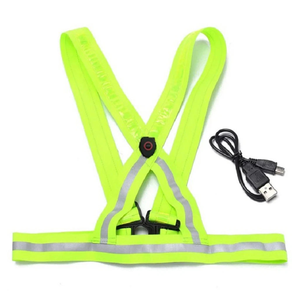 Description Picture 2 of itemHigh Visibility Reflection Vest Cycling Vest Reflective Safety Belt With LED Light Night Running Cycling Walking Jogging Vests