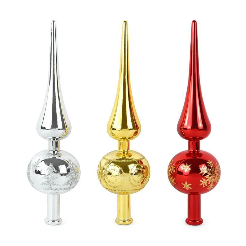 Description Picture 4 of itemChristmas Tree Topper 23cm Red Gold Silver Tip Shaped Ornament Decorations for Home 2023 Navidad Noel Natal Gift New Year 2024