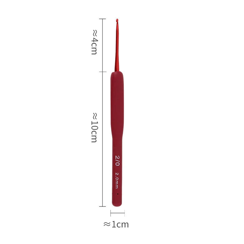 Description Picture 3 of itemRed Crochet Hooks Needle Silicone Handle Aluminum Crochet Needle Set  Knitting Needles DIY Sweater Weave Sewing Knitting Tool