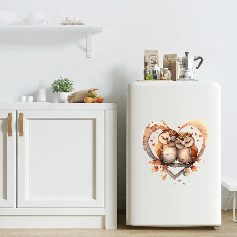 Description Picture 5 of itemT303# Owl Parrots Birds Heron Floral Cartoon Animals Wall Sticker Bathroom Toilet Decor Living Room Cabinet Refrigerator Decals