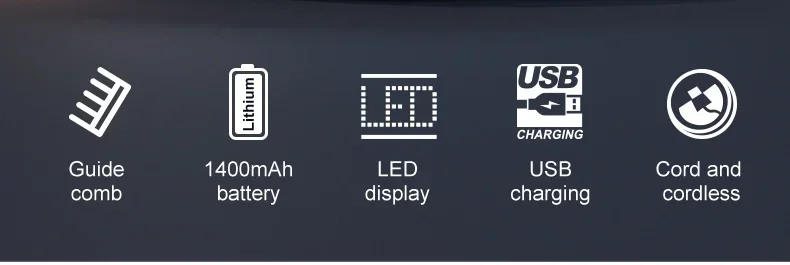 Description Picture 3 of itemVGR Hair Trimmer Electric Beard Hair Clipper Professional Barber Hair Cutter Machine Trimer For Men Rechargeable V-972