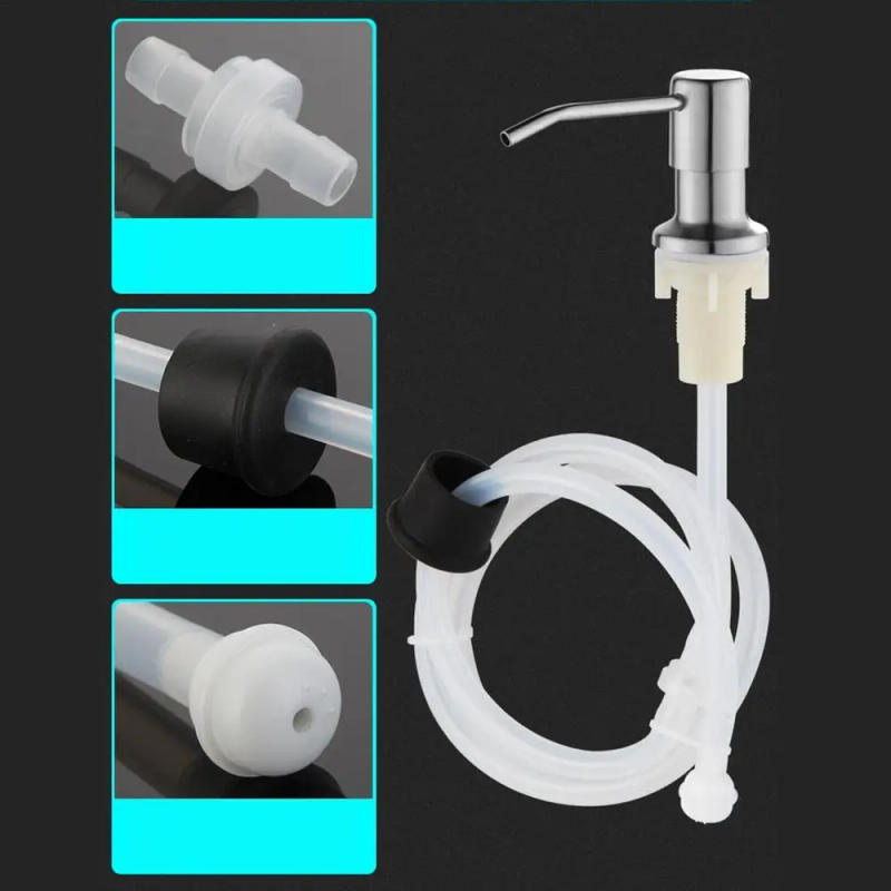 Description Picture 5 of itemStainless Steel Kitchen Sink Soap Dispenser Extension Tube Dish Soap Press Pump Head Extender Multifunctional Sink Supplies