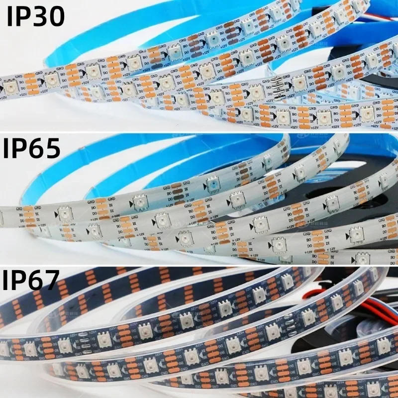 Description Picture 3 of itemDC5V/12V WS2811 WS2813 WS2815 WS2812B Led Strip 30/60/144Led Individually Addressable Dual-Signal Full Color Led Tape Light 1-5m