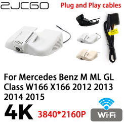 ZJCGO 4K 2160P Car DVR Dash Cam Video Recorder Plug and Play for Mercedes Benz M ML GL Class W166 X166 2012 2013 2014 2015