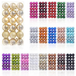 Christmas Balls Shatterproof Unbreakable 4/3cm Plastic Balls Baubles Bulk Christmas Ornaments Set For Tree Decorations Festive