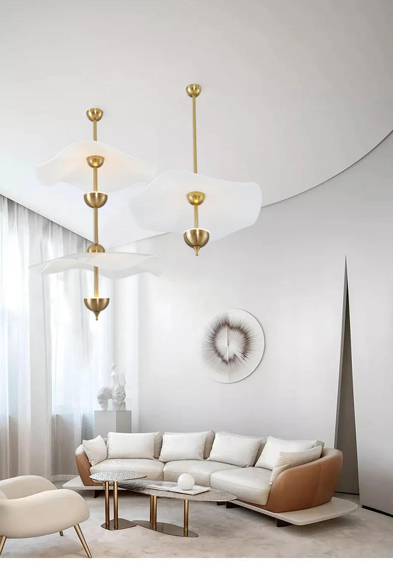 Description Picture 6 of itemModern Simple Led Stair Chandelier Stair Bar Bedroom Dining Room Dining Table Cafe R  Acrylic Pendant Light Fixture Indoor Decor