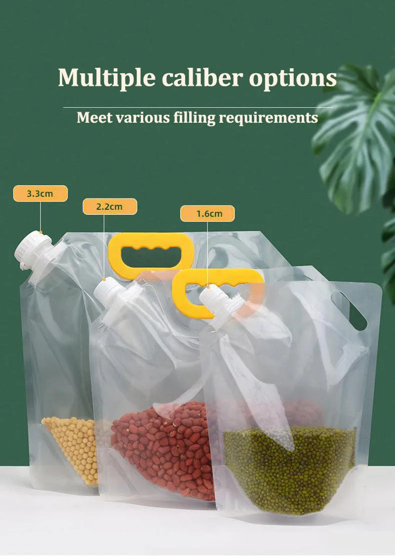 Description Picture 3 of itemGrains Storage Packaging Bag Cereals Moisture Insect Proof Sealed Bag Thickened Portable Food Rice Bean Container Nozzle Bag