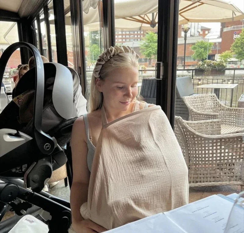 Description Picture 2 of itemMother Outing Breastfeeding Adjustable Privacy Breastfeeding Cover Cotton Baby Feeding Nursing Covers Apron Stroller Blanket