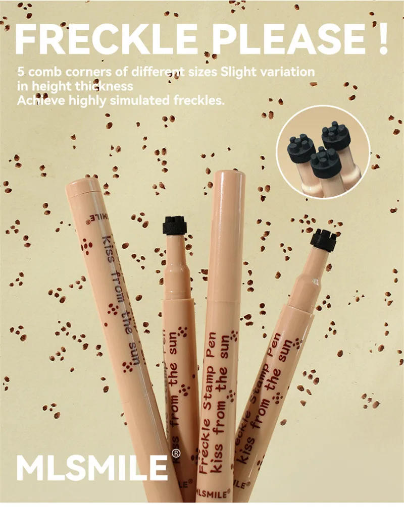 Description Picture 2 of item1PC Natural Lifelike Freckle Pen Waterproof Concealer Dot Spot Pen 3D Freckle Stamp Easy To Apply Lasting Makep Tool Cosmetic