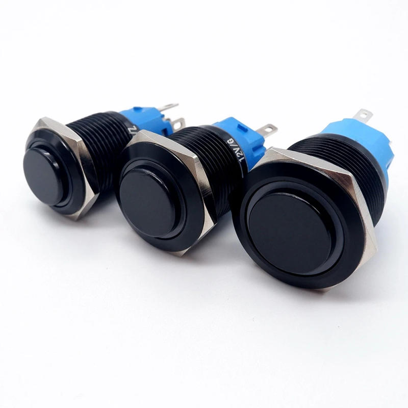 Description Picture 3 of item5PCS Black Push Button Switch 16/19/22mm Waterproof Led Lamp Metal Car Start Stop Buttons Self-reset Latching With Socket 5V 12V