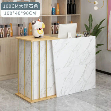 White Commercial Desk Reception Desk Barber Shop Light Italian Register Clothing Store Small Counter Beauty Salon Commercial