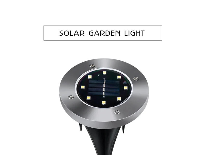 Description Picture 3 of item8/20LED Solar Power Disk Light Outdoor Garden Solar Underground Light Deck Light Spotlight Buried Solar Led Lamp Garden Decor
