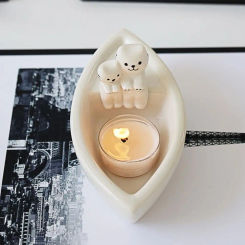 New Kitten Candle Holder Cat Candlestick Creative Aromatherapy Candle Holder High Tempe Cartoon Candlestick Decoration