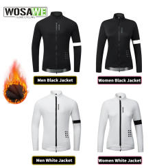 WOSAWE Winter Jacket Thermal Fleece Men Women Cycling jacket Long Sleeve Bike Clothing Warm Windproof MTB Coat With YKK Zipper