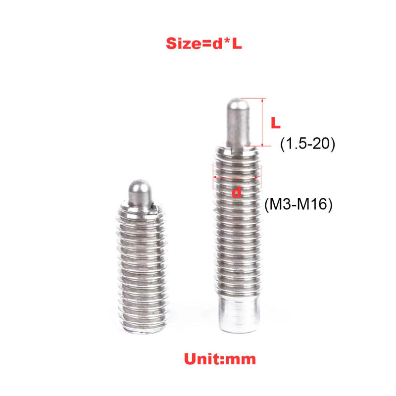 Description Picture 2 of itemStainless Steel Heavy-Duty Spring Stroke Plunger Positioning Pin Top Wire Telescopic Bolt