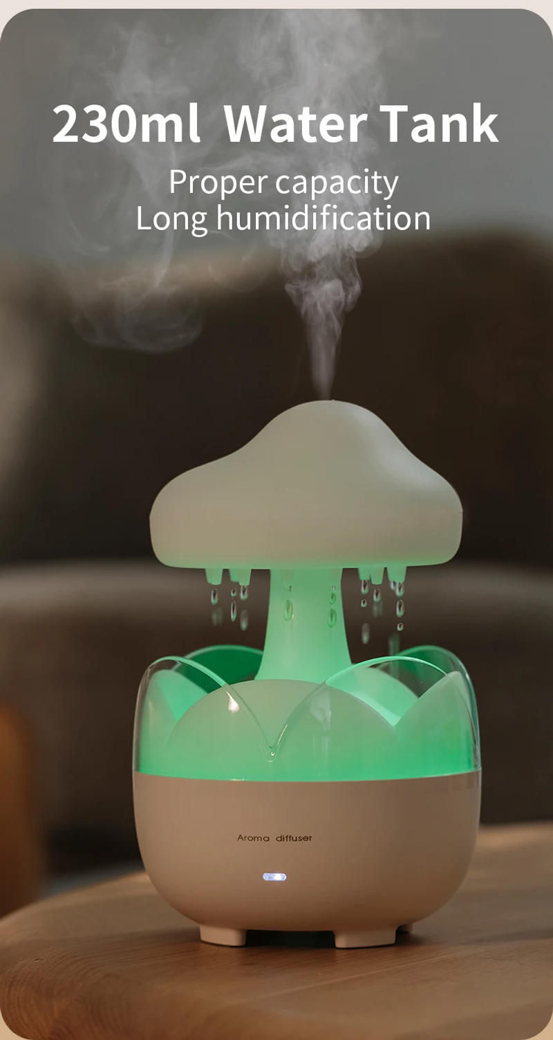 Description Picture 6 of itemRaindrop Aroma Humidifier Diffuser 7 Colors LED Light for Home Room Electric Aromatherapy Essential Oil Diffuser Air Humidifier