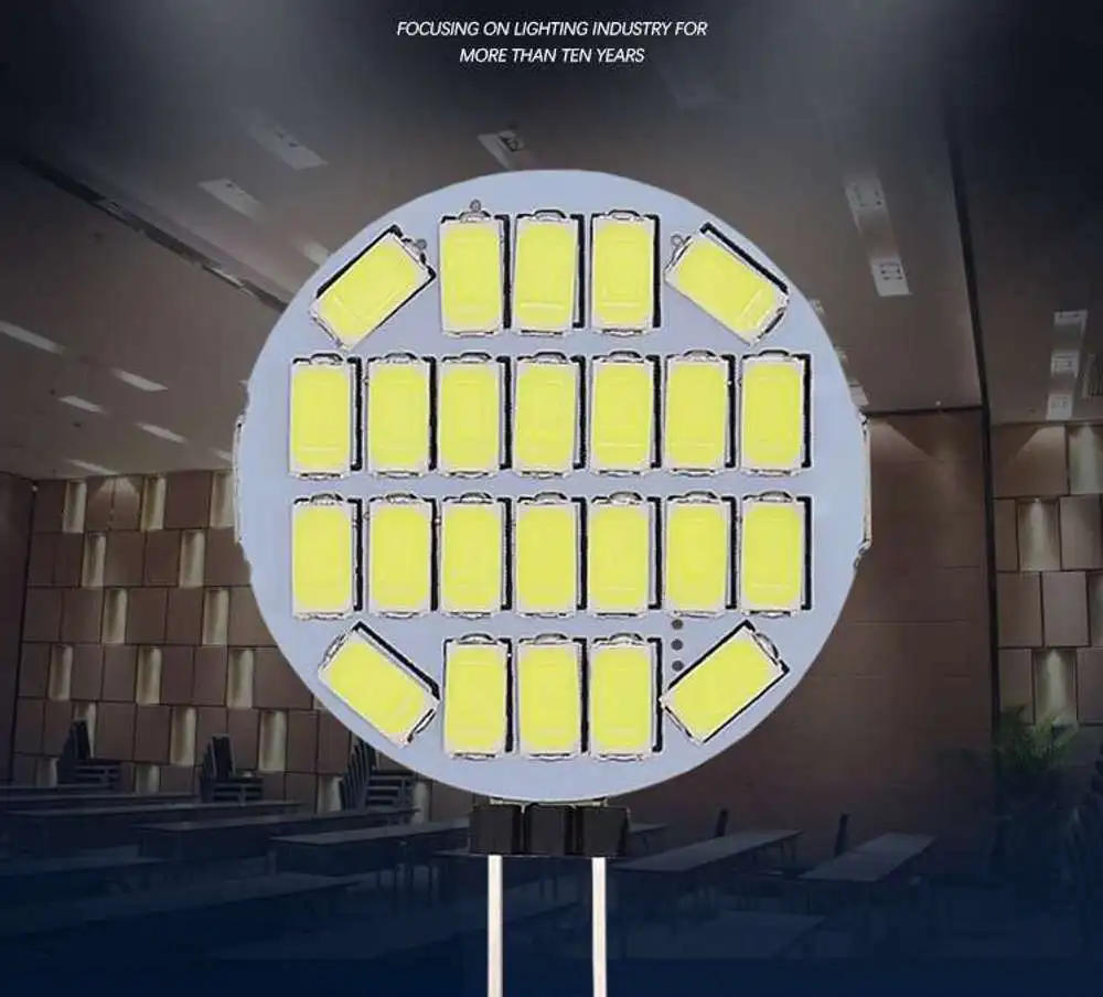 Description Picture 6 of item2Pcs AC DC 12V LED G4 Round Spotlight Bulb 5W 2835 24leds No Flicker Range Hood Lights Replace 20W Halogen Lamp