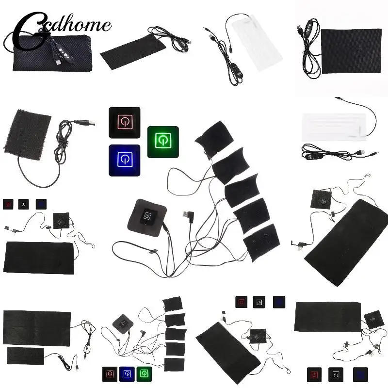 Description Picture 4 of item1/4PCS USB Warm Paste Pads Fast-Heating Carbon Fiber Heating Pad Safe Heating Warmer Pad For Cloth Vest Jacket Shoes Socks