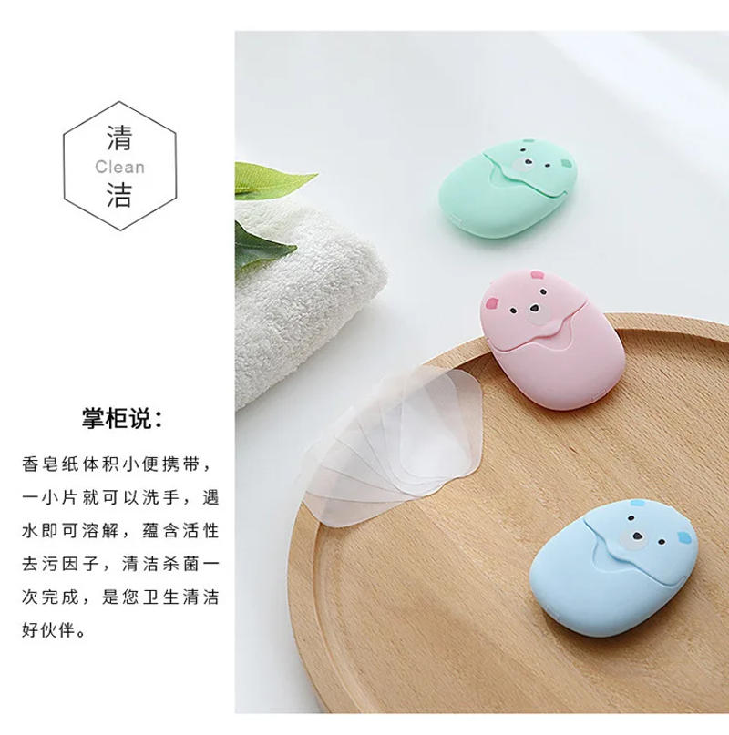 Description Picture 4 of item50pcs Travel Soap Paper Sheets Portable Disposable Hand Washing Cleaning Soap for Outdoor Camping Hiking Emergency Use
