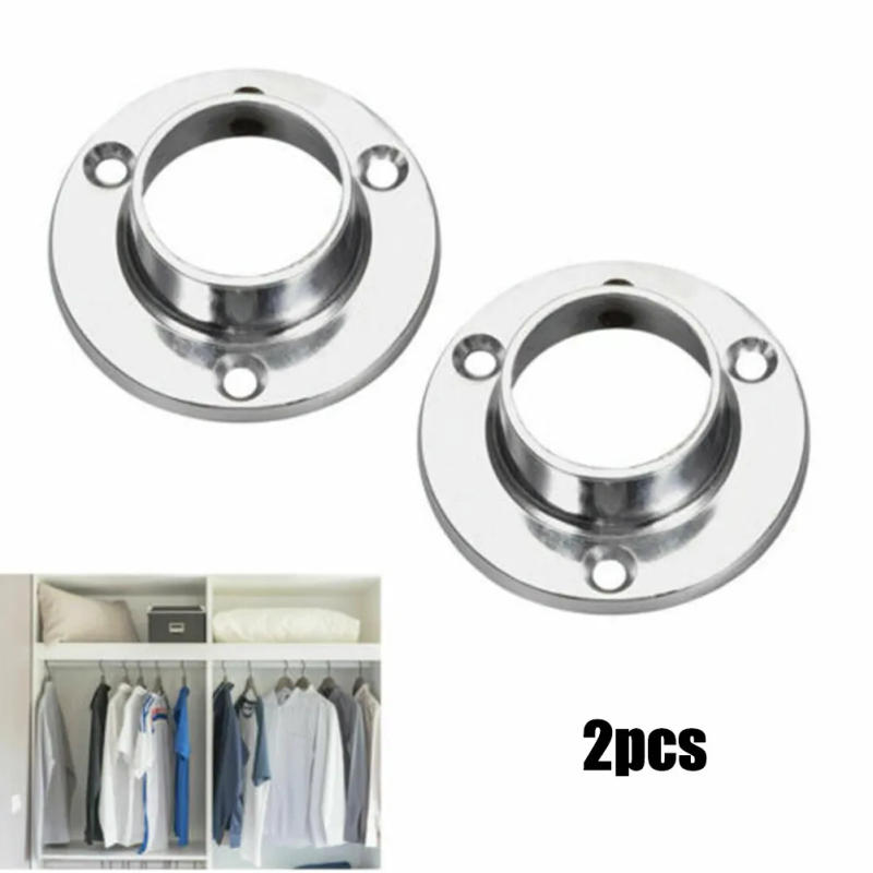 Description Picture 2 of itemStore Wall Ceiling RAIL BRACKETS Closet Rod Holder Wardrobe 25mm Clothes Furniture Pole Wardrobe Replacement Round