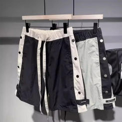 2024 Summer Japanese Trendy Brand Casual Shorts Quick-Drying Men's Two-Side Breasted Loose Color Matching Sports Shorts
