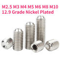 M2.5 M3 M4 M5 M6 M8 M10 Nickel Plated 12.9 Grade Carbon Steel Hex Hexagon Socket Cup Point Set Screw Headless Allen Grub Bolt