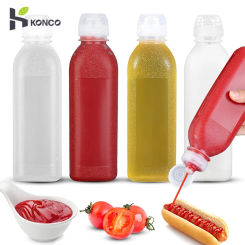 Condiment Squeeze Bottles with Flip Top Cap 300/500ML Oil Bottle Squeeze Bottles for Sauce sOlive Oil Dispenser Ketchup Bottles