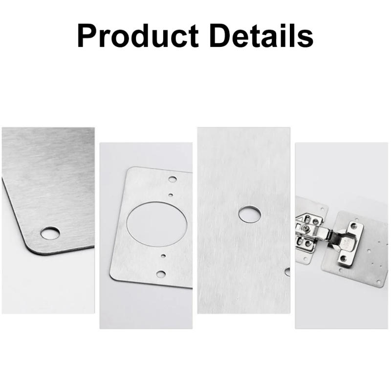 Description Picture 6 of itemStainless Steel Hinge Repair Plate with Mounting Screw Kitchen Cupboard Door Hinge Repair Kit for Wood Furniture Shelves Cabinet
