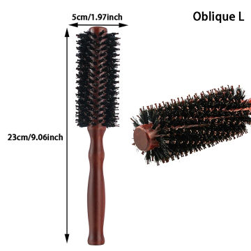 Anti Static Wood Boar Bristle Hair Round Brush Hairdresser Styling Tools Teasing Brush For Hair Curly Comb Hair Brush