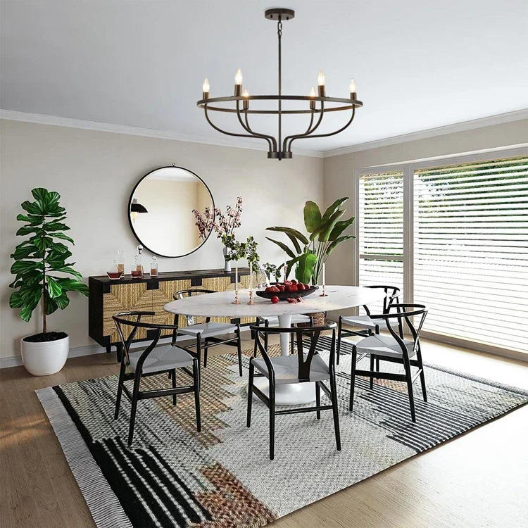 Description Picture 5 of item6 Heads Retro Iron Industrial Chandeliers Light For Living Room Light Rural Kitchen Cafe Restaurant Dining Room Pendant lights