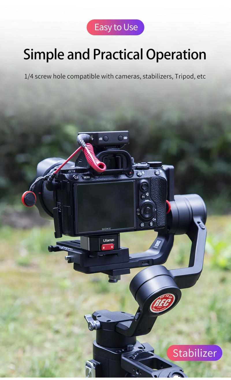 Description Picture 4 of itemUlanzi 1905 Claw Quick Release System Plate Clamp Mount for DSLR Gopro Action Camera Tripod Adapter Plate Board Accessories