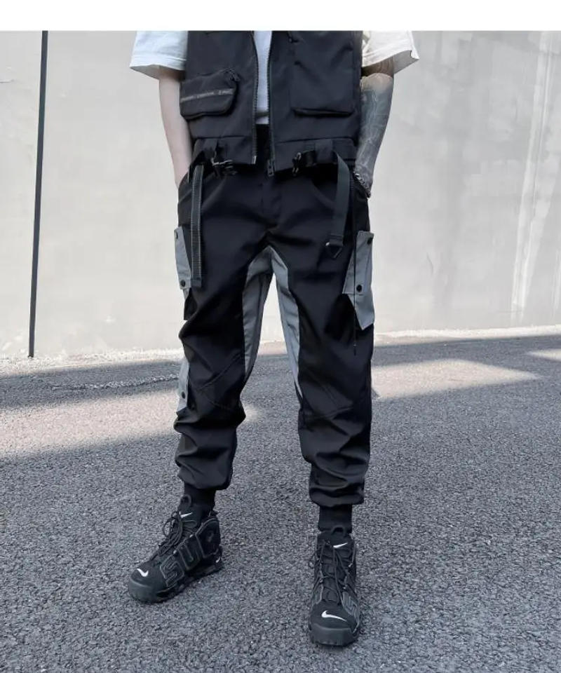 Description Picture 6 of itemHKSH Spring New Functional Tactical Men's Tide Dark Cargo Pants Fashion Loose Leggings Leisure Reflective Pocket Overalls HK0712