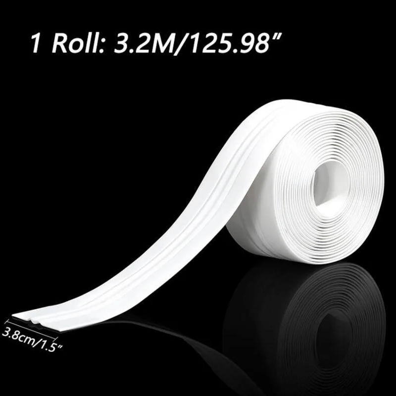 Description Picture 2 of item1 Roll of Sink Waterproof Sticker Home Anti-mold and Dustproof Tape Transparent Pvc Countertop Toilet Gap Accessories Supplies