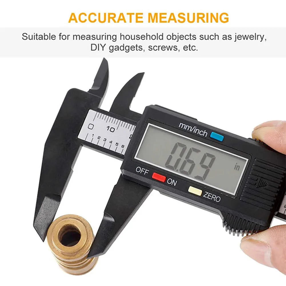 Description Picture 5 of item150mm 100mm Electronic Digital Caliper Carbon Fiber Dial Vernier Caliper Gauge Micrometer Measuring Tool Digital Ruler