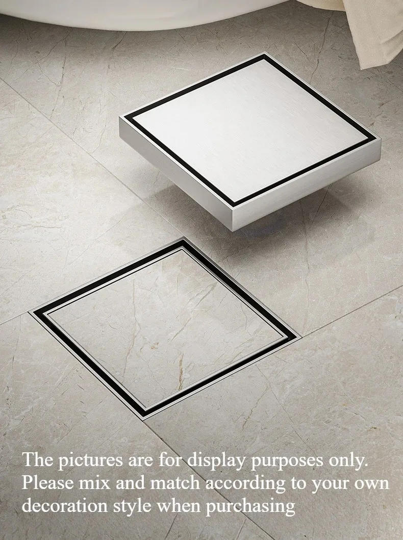 Description Picture 4 of itemInvisible floor drain with tiles in the bathroom, 304 stainless steel deodorant floor drain