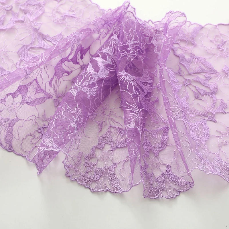 Description Picture 5 of item2Meters Colorful Embroidery Lace trim Skirt Hem Underwear Sewing Craft DIY Apparel Fabrics Lace Lingerie
