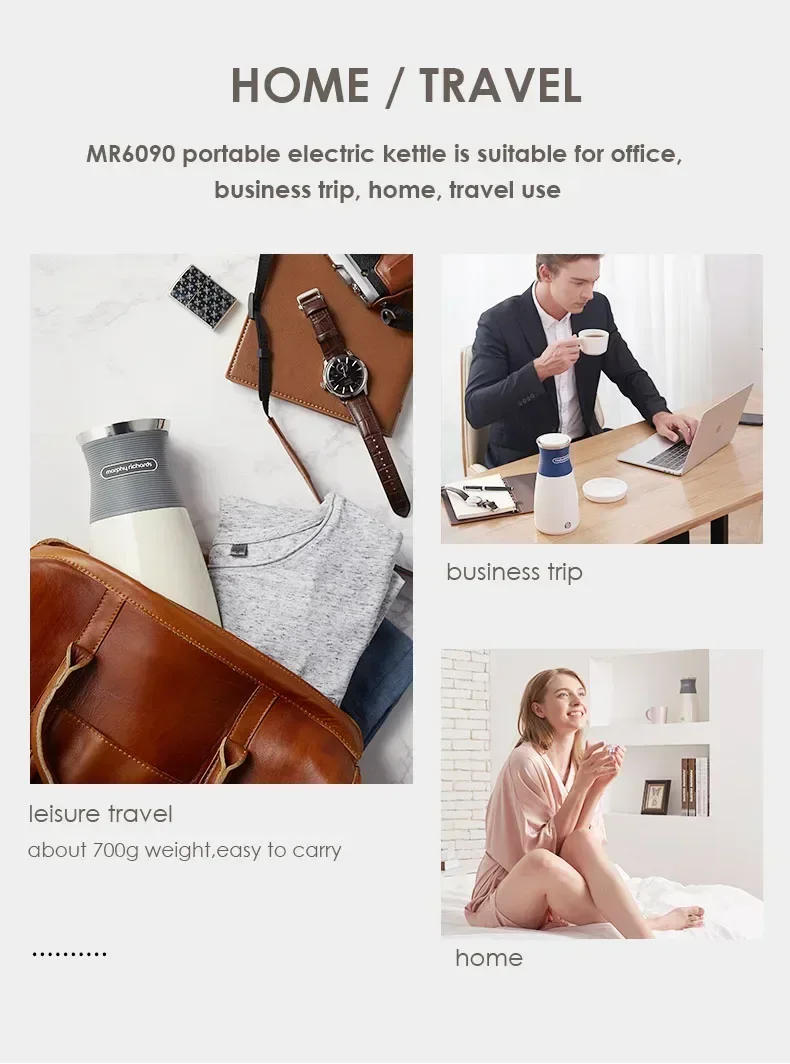 Description Picture 3 of item110V/220V MORPHY RICHARDS Electric kettle for travel, business trips, insulation, stainless steel, household, portable kettle