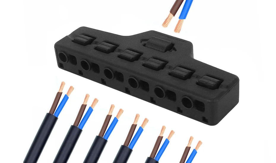 Description Picture 2 of item3/6Ports Out Line Splitter Quick Connect Low Voltage Wire Splitter Distribution Block For Lighting Led Strip Connection Terminal
