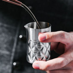 60ml Cocktail Jigger Stainless Steel Jigger - Metal Bar Spirit Measure with Pour Spout